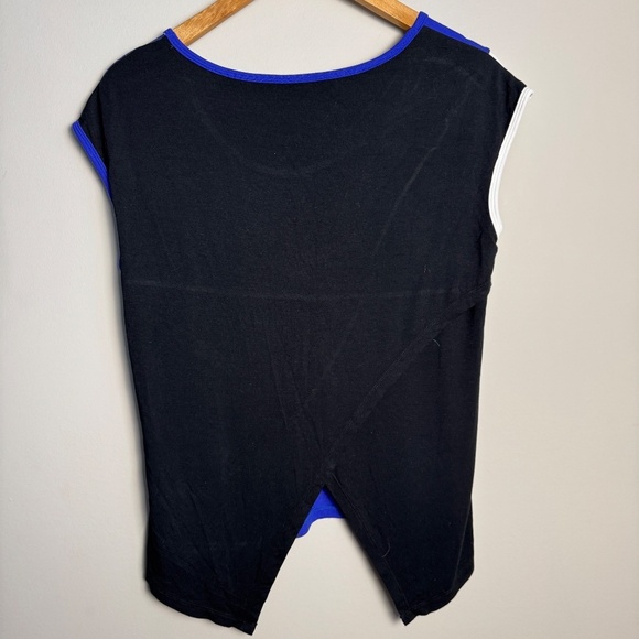 LNBF Terrera Women's Sleeveless Slit Back Bamboo Blouse Purple/White Size Medium - Picture 5 of 13